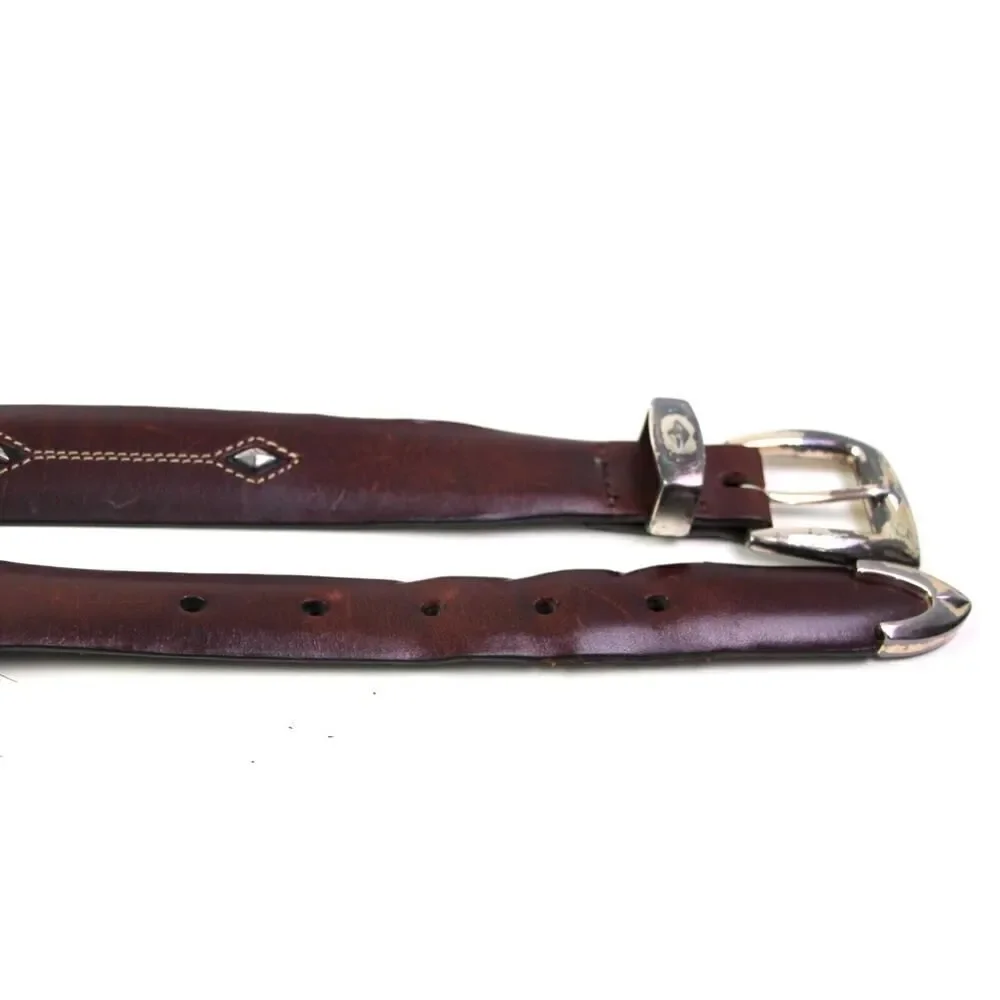 BRIGHTON BROWN REAL LEATHER 1 1/4